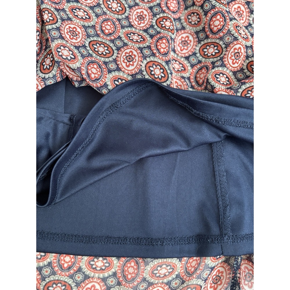 Sami + Dani Women's Large Orange Blue‎ Boho Chiffon Square Neck Sleeveless Dress - Picture 9 of 16